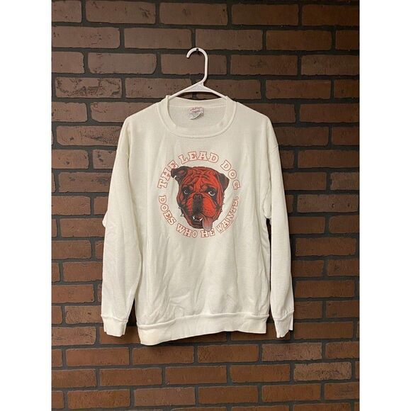Vintage Bulldog Funny Graphic Crewneck Sweatshirt Size XL - Picture 1 of 4